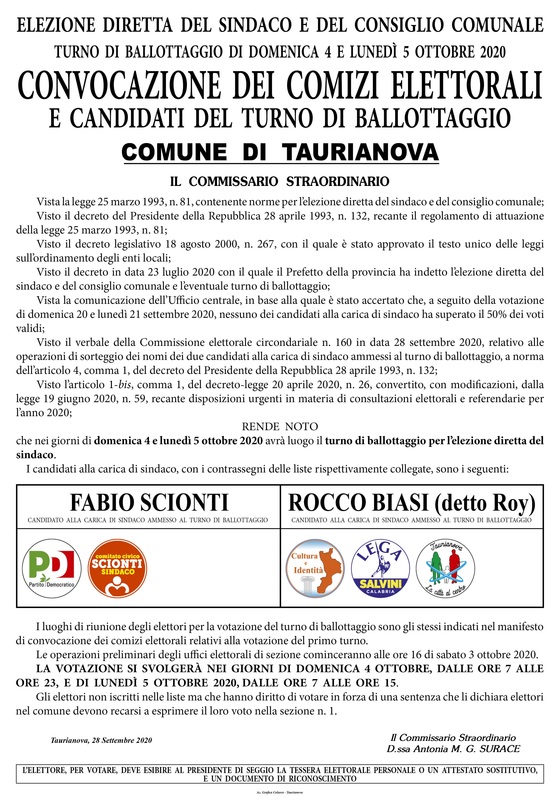 manifesto ballottaggio